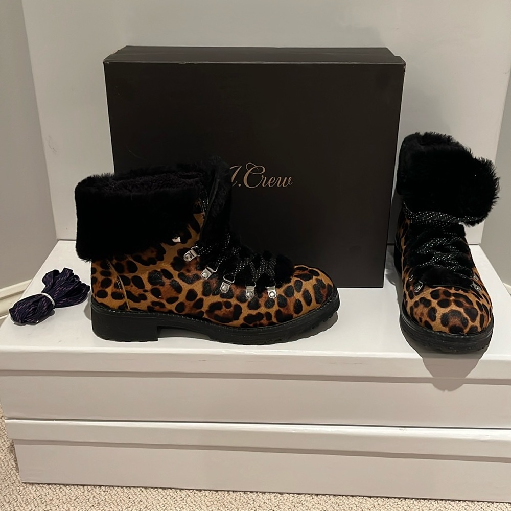 J.Crew leopard Nordic boot